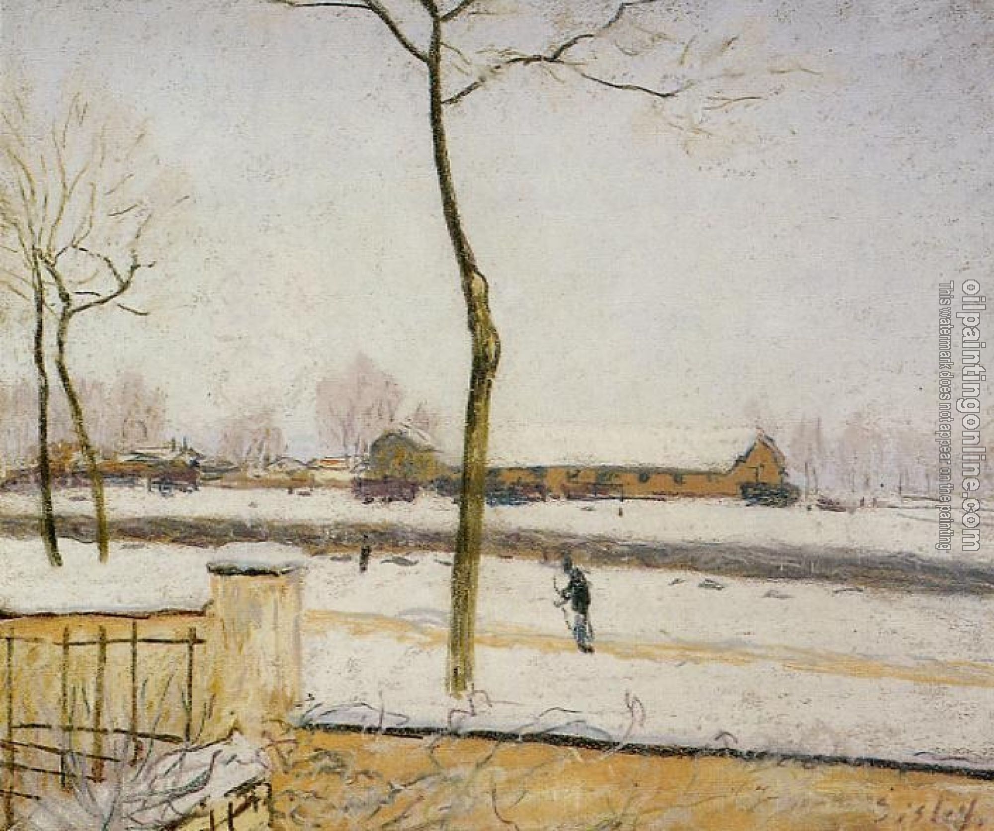 Sisley, Alfred - Snow Scene, Moret Station